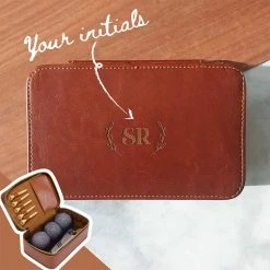 Yellow Octopus Personalised Sports And Outdoors Golf Gift Set In Personalised Vegan Leather Case - Initials