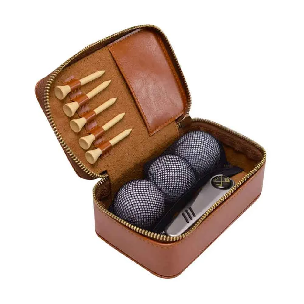Yellow Octopus Personalised Sports And Outdoors Golf Gift Set In Personalised Vegan Leather Case - Name 6 Yellow Octopus Personalised Sports And Outdoors Golf Gift Set In Personalised Vegan Leather Case - Name
