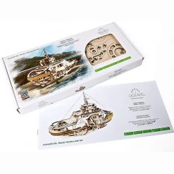 Ugears Mechanical Tugboat Model Kit Man Cave Gifts