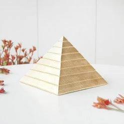 White Moose Gifts For Wives Gold Pyramid Jewellery Storage Box