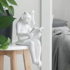 Shelf Monkeys Decor | White Moose For Dad