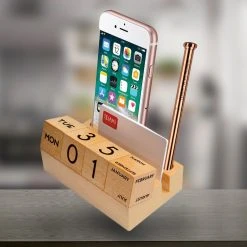 Paperie Wooden Calendar & Desk Tidy Office Gifts