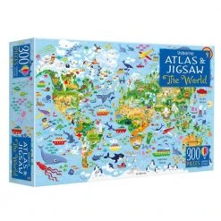 Brumby Sunstate Science STEM Toys The World: Atlas Map & 300pc Jigsaw Puzzle