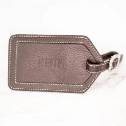 Yellow Octopus Personalised Personalised Brown Leather Luggage Tag Travel Gifts