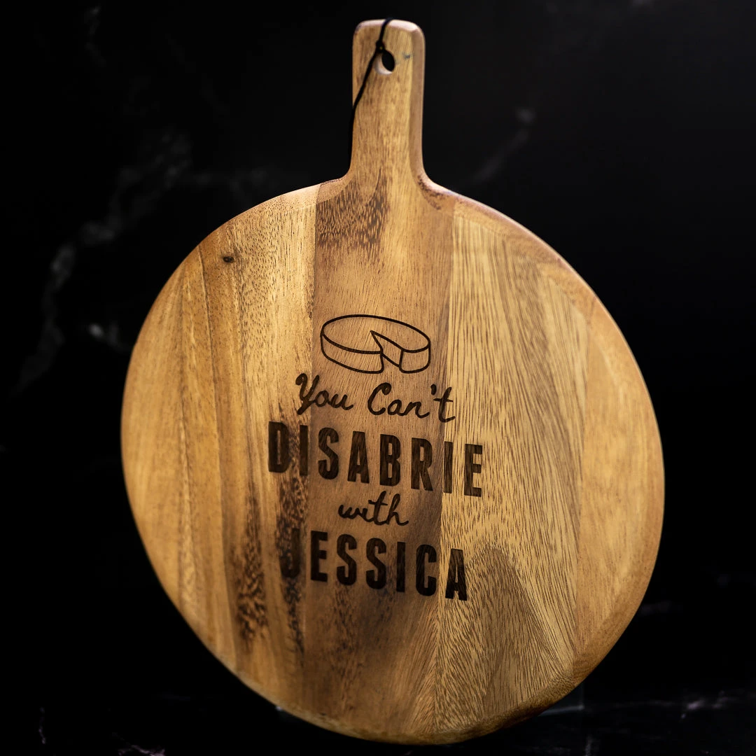 Yellow Octopus Personalised Personalised Round Paddle Serving Board - Funny Brie Quote 7 Yellow Octopus Personalised Personalised Round Paddle Serving Board - Funny Brie Quote